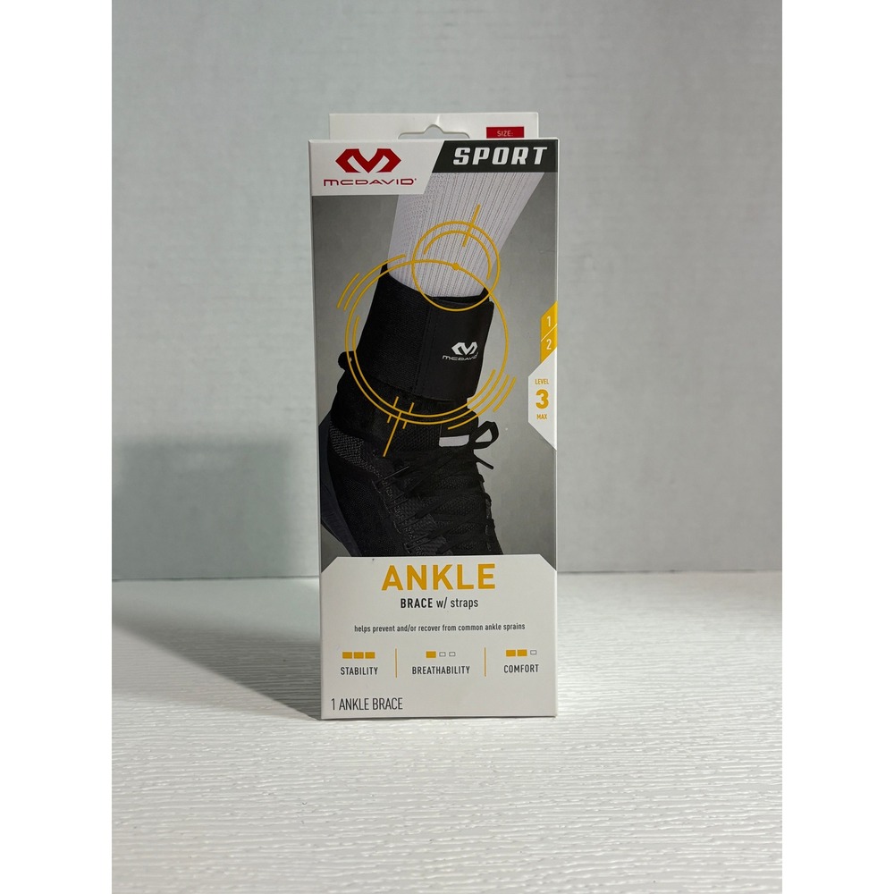 McDavid Sport Ankle Brace with Straps Level 3 Black Size Large MDS1116 S0124